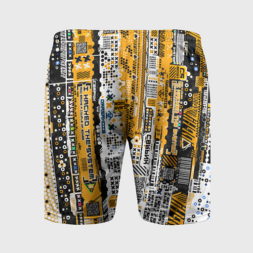 Мужские спортивные шорты Cyberpunk pattern yellow / 3D-принт – фото 2