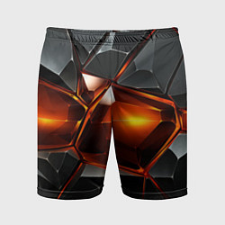 Мужские спортивные шорты Красные стекла и черные камни - текстура
