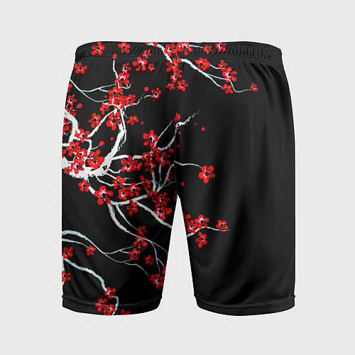 Мужские спортивные шорты Сакура цветущая / 3D-принт – фото 2