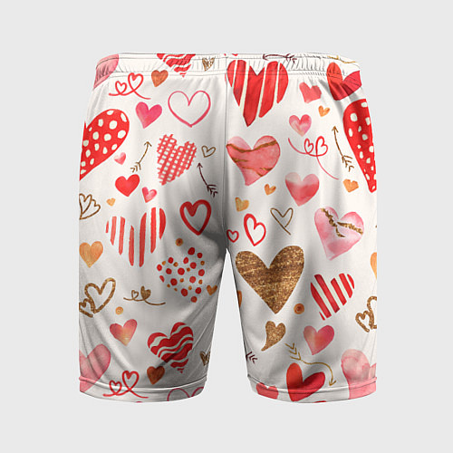 Мужские спортивные шорты Любовный паттерн / 3D-принт – фото 2