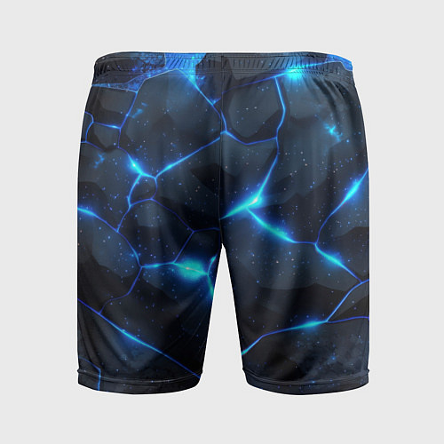 Мужские спортивные шорты Неоновый синий свет из плит / 3D-принт – фото 2