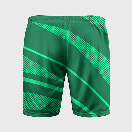 Мужские спортивные шорты Зелёный абстракция с полосами / 3D-принт – фото 2
