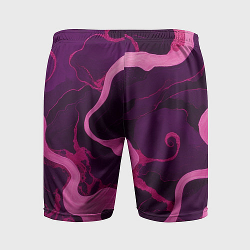 Мужские спортивные шорты Узоры фиолетового и розового цвета / 3D-принт – фото 2