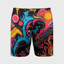 Мужские спортивные шорты Psychedelic abstract guitar