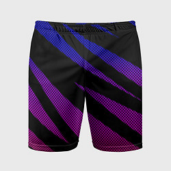 Мужские спортивные шорты Сине-розовый абстракция с полосами