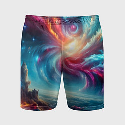 Мужские спортивные шорты Fantastic neon space landscape - ai art fantasy