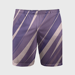 Шорты спортивные мужские Фиолетовый абстрактные полосы, цвет: 3D-принт