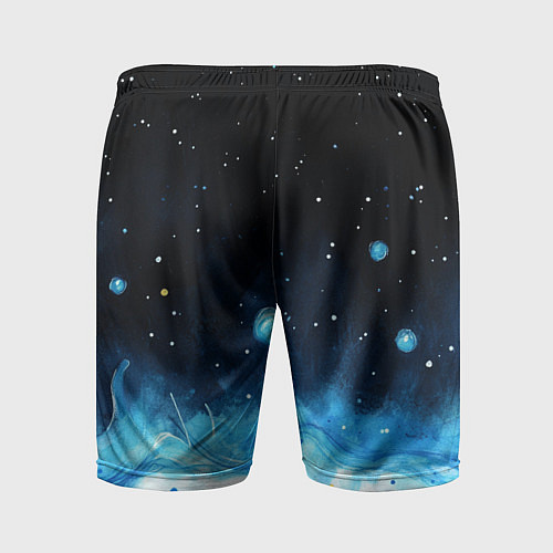 Мужские спортивные шорты Синяя светящееся краска / 3D-принт – фото 2