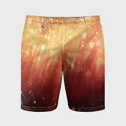 Мужские спортивные шорты Желто-красная текстура блестящая