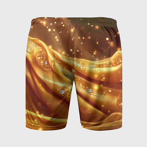 Мужские спортивные шорты Золотая ткань с блестками / 3D-принт – фото 2