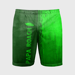 Мужские спортивные шорты Papa Roach - green gradient по-вертикали
