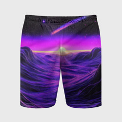Мужские спортивные шорты Космический пейзаж и комета