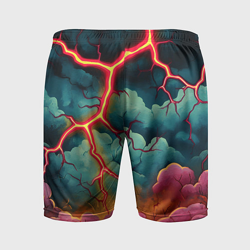 Мужские спортивные шорты Молнии в виде разлома / 3D-принт – фото 2