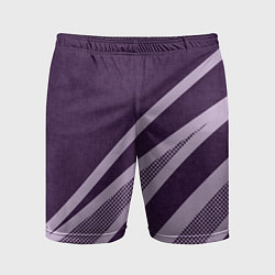 Шорты спортивные мужские Фиолетовый абстрактный с полосой, цвет: 3D-принт
