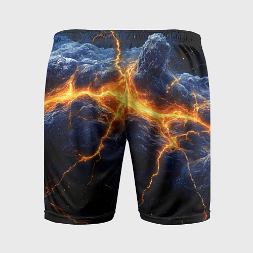 Мужские спортивные шорты Молнии в разбитом небе / 3D-принт – фото 2