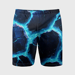 Мужские спортивные шорты Голубая потертая текстура с разломом
