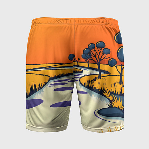Мужские спортивные шорты Арт с фантастическим пейзажем / 3D-принт – фото 2