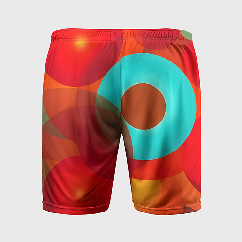Мужские спортивные шорты Оптическая абстракция с кругами / 3D-принт – фото 2