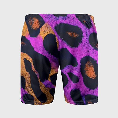 Мужские спортивные шорты Неоновый леопардовый узор / 3D-принт – фото 2