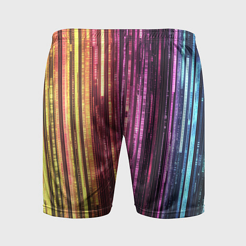 Мужские спортивные шорты Неоновый и переливающийся киберпанк узор / 3D-принт – фото 2
