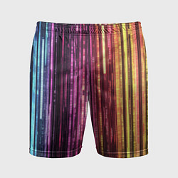 Мужские спортивные шорты Неоновый и переливающийся киберпанк узор