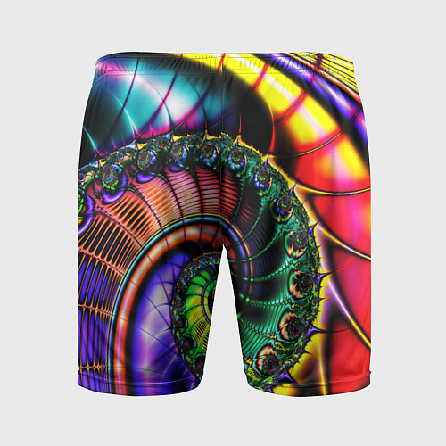 Мужские спортивные шорты Фрактальный узор неоновый / 3D-принт – фото 2