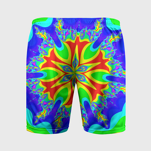 Мужские спортивные шорты Неоновая психоделика узор / 3D-принт – фото 2