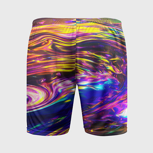 Мужские спортивные шорты Неоновые полосы текстура / 3D-принт – фото 2