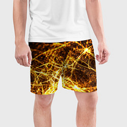 Шорты спортивные мужские Текстура золотые нити, цвет: 3D-принт — фото 2