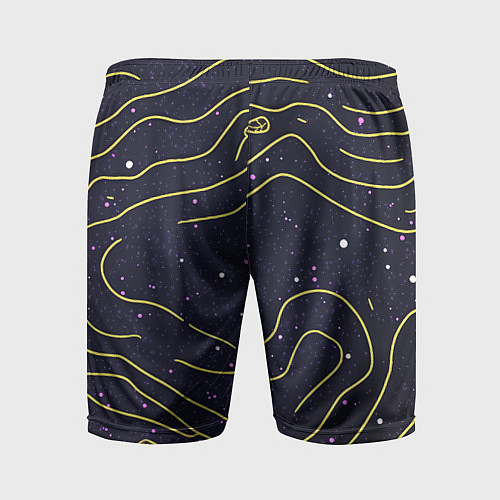 Мужские спортивные шорты Абстракция золотых линий текстура / 3D-принт – фото 2