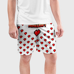 Шорты спортивные мужские Minecraft любовь, цвет: 3D-принт — фото 2