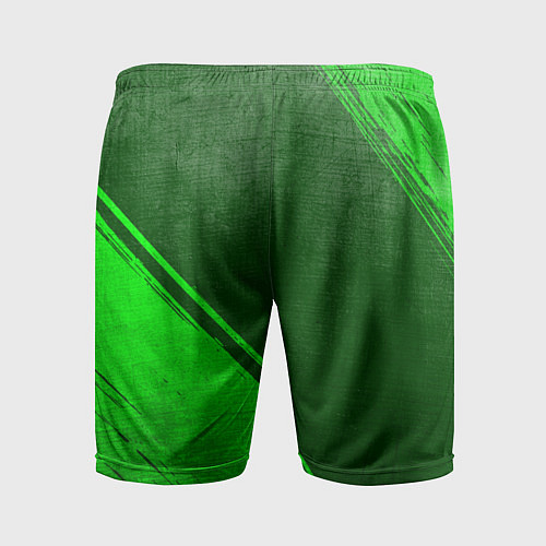 Мужские спортивные шорты Disturbed - green gradient вертикально / 3D-принт – фото 2