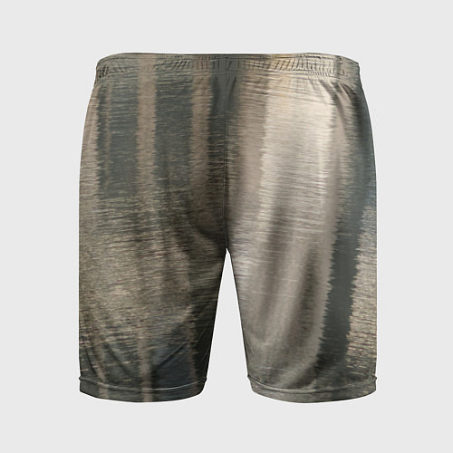 Мужские спортивные шорты Размытые серо-бежевые полосы / 3D-принт – фото 2