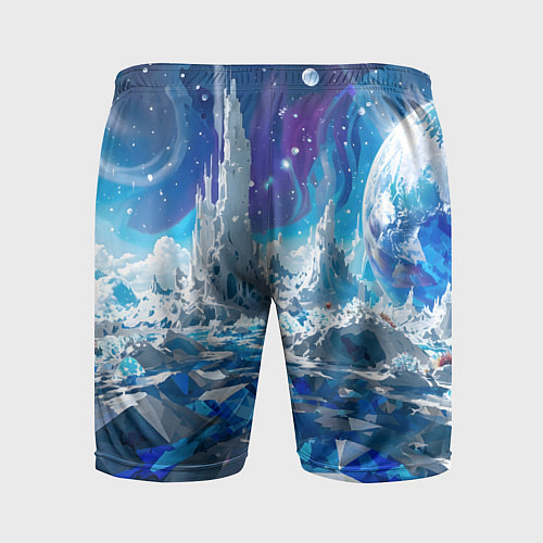 Мужские спортивные шорты Космический фантастический пейзаж / 3D-принт – фото 2