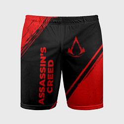 Шорты спортивные мужские Assassins Creed - red gradient вертикально, цвет: 3D-принт