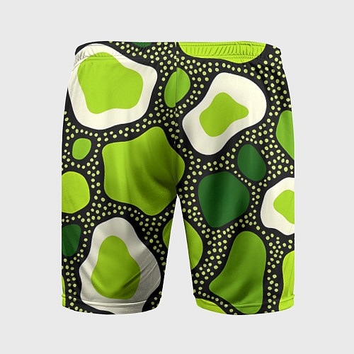 Мужские спортивные шорты Зеленая абстракция с кругами / 3D-принт – фото 2