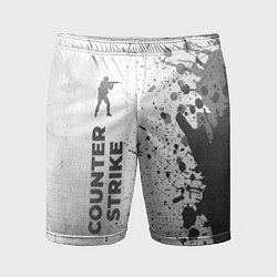 Мужские спортивные шорты Counter Strike - white gradient по-вертикали