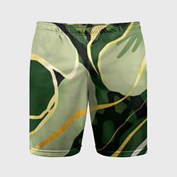 Мужские спортивные шорты Зеленый природный паттерн