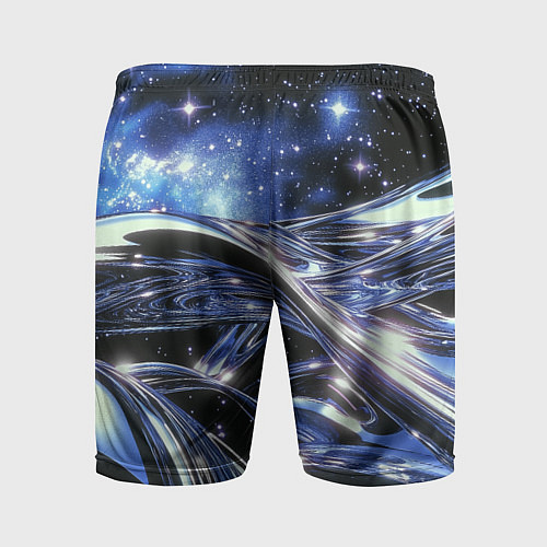 Мужские спортивные шорты Закрученные линии и звезды - космическая абстракци / 3D-принт – фото 2