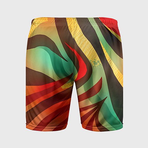 Мужские спортивные шорты Жаркая полосатая абстракция / 3D-принт – фото 2