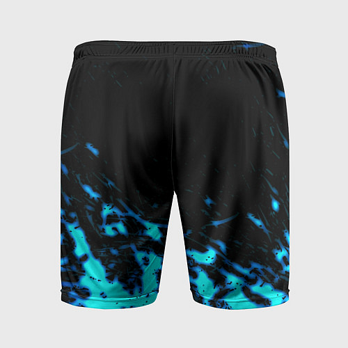 Мужские спортивные шорты Monster energy голубые краски / 3D-принт – фото 2