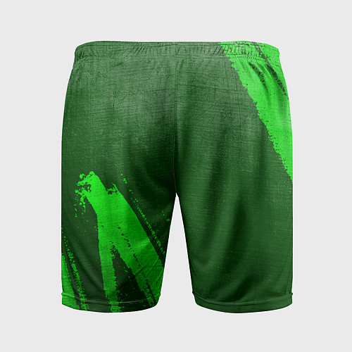 Мужские спортивные шорты Nissan - green gradient вертикально / 3D-принт – фото 2