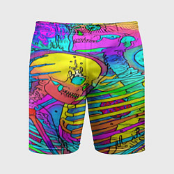 Шорты спортивные мужские Черепа неоновые краски, цвет: 3D-принт