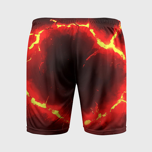 Мужские спортивные шорты Красный круг из огня текстура / 3D-принт – фото 2