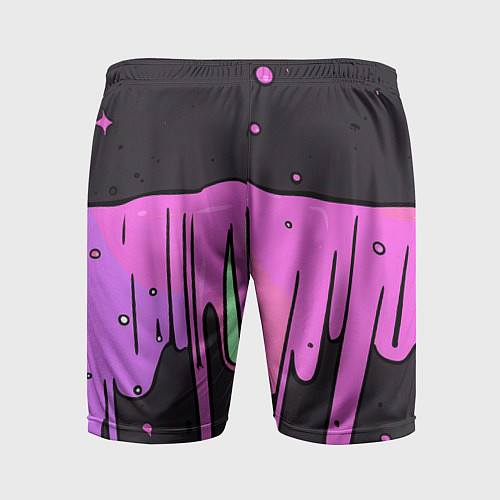 Мужские спортивные шорты Фиолетовая текстура на черном фоне / 3D-принт – фото 2