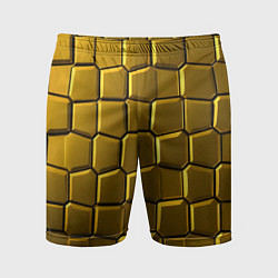 Шорты спортивные мужские Золотые слитки, цвет: 3D-принт