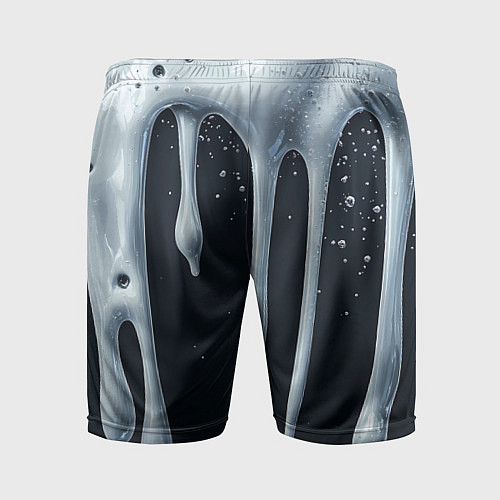 Мужские спортивные шорты Белая объемная слизь текстура / 3D-принт – фото 2
