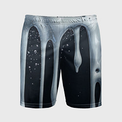 Шорты спортивные мужские Белая объемная слизь текстура, цвет: 3D-принт