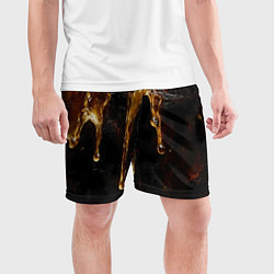 Шорты спортивные мужские Стекающий мед - текстура, цвет: 3D-принт — фото 2