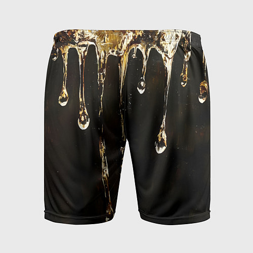 Мужские спортивные шорты Мед на коричневой текстуре / 3D-принт – фото 2